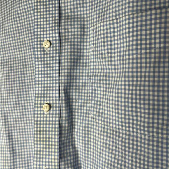 Lauren Ralph Lauren Black Label Men's Shirt in Blue and White Check Size 16.5 - Picture 2 of 4